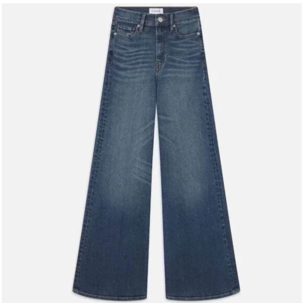 Frame Denim Blue Flare Wide Leg Jeans High-Rise
